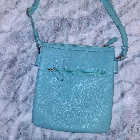 Elegant Teal Crossbody Bag with Structured Design - Picture 2 of 11